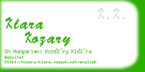 klara kozary business card